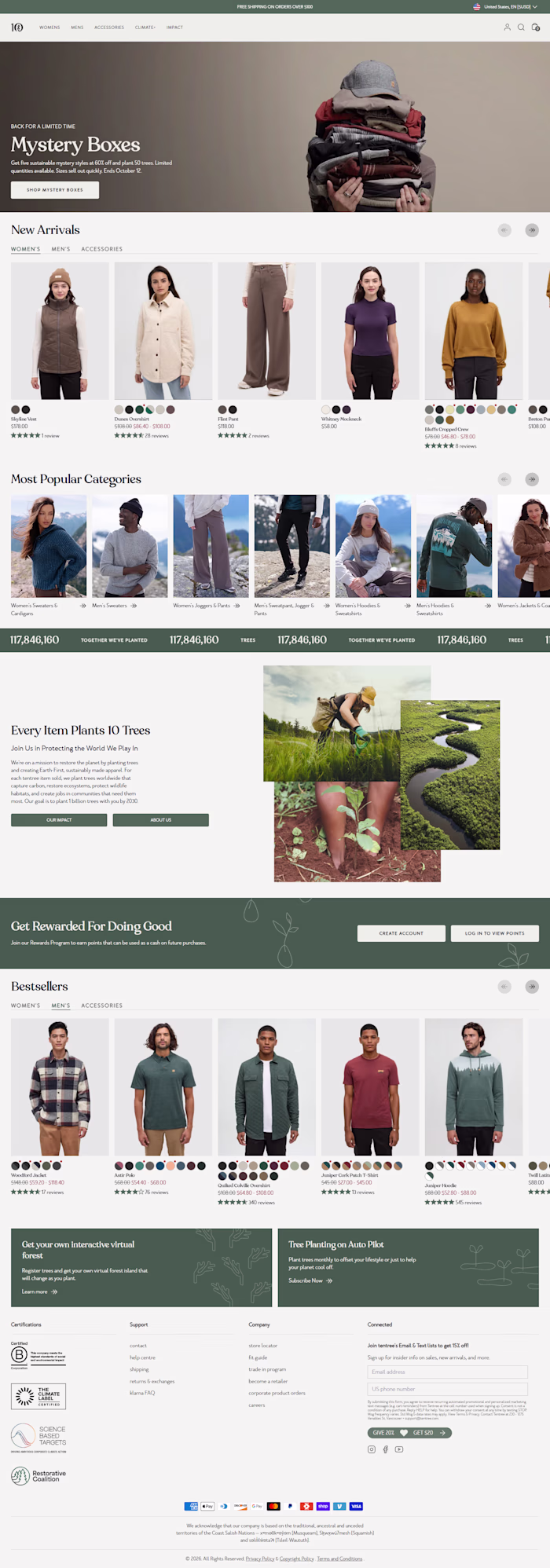 Sustainable fashion e-commerce website design