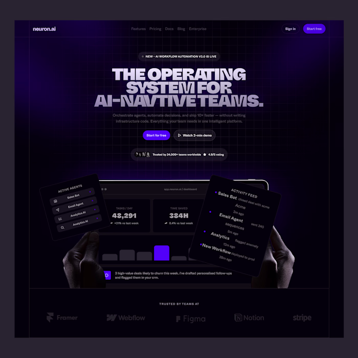 Landing Page Design Dark Theme