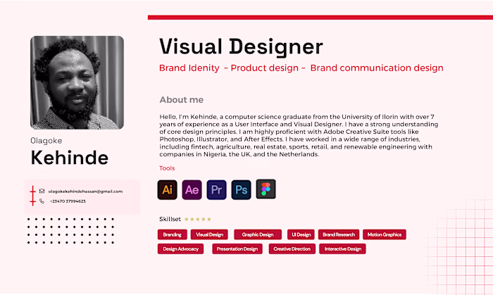 Visual designer portfolio- Kehinde Olagoke