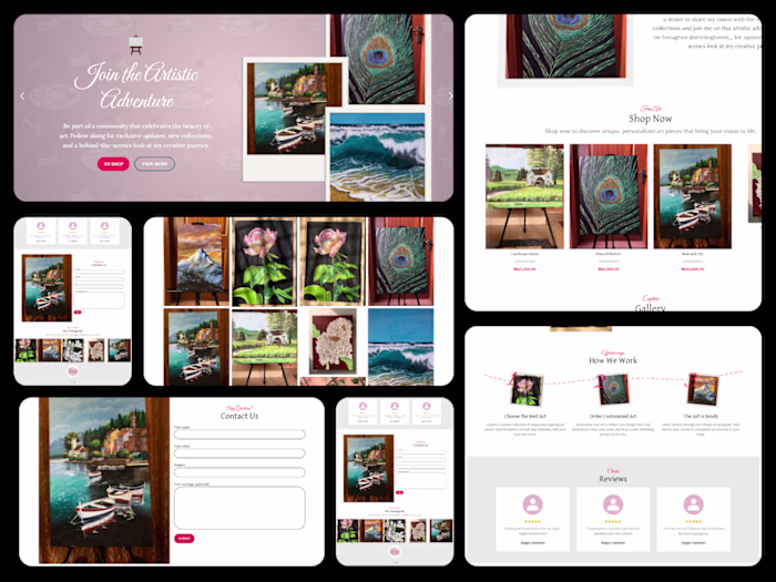 Painting Artist Website Landing Page