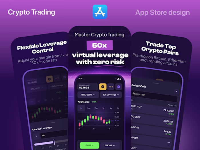 Margin War - Crypto Trading App UI/UX & App Store Design
