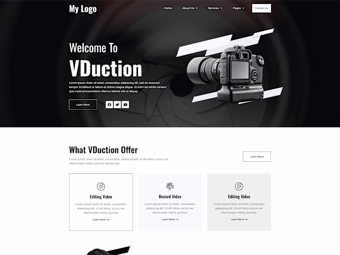 Cinematic Website UI Design for Video Production Services