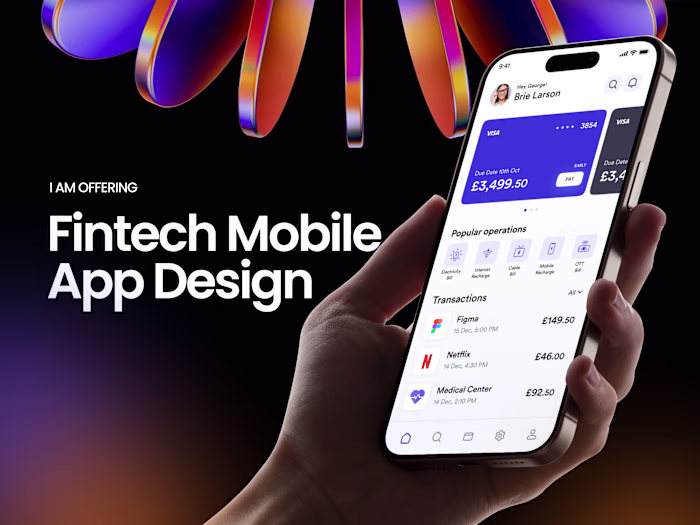 Fintech Mobile App Design | iOS Android