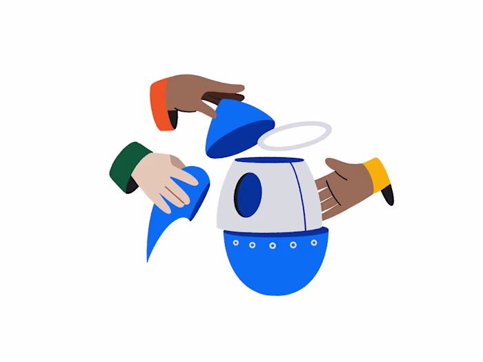 Hands assembling a robot — a visual metaphor for collaborati...
