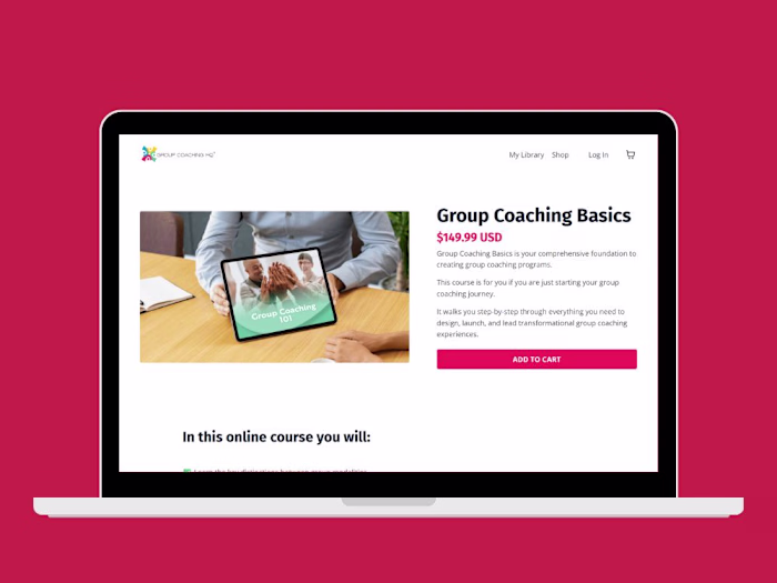 For Group Coaching website, I