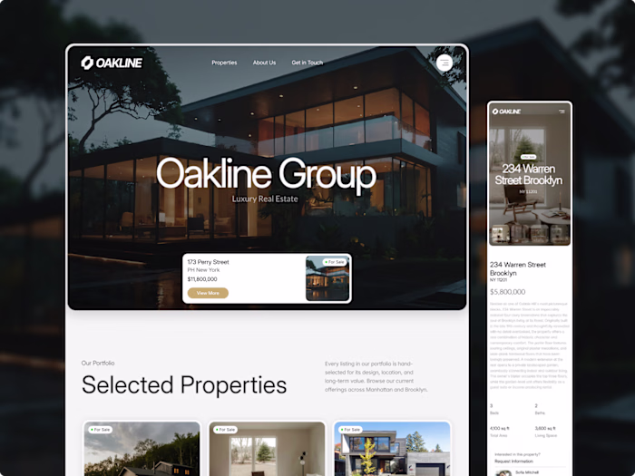 Oakline - Real Estate Framer Template