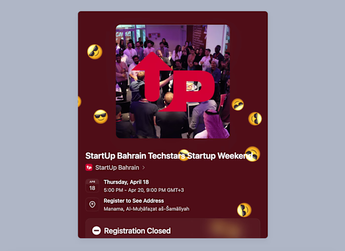 StartUp Bahrain — Luma integration