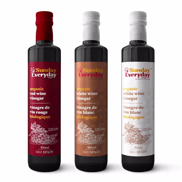 Minimalist Packaging Design - Wine Vinegar White & Red