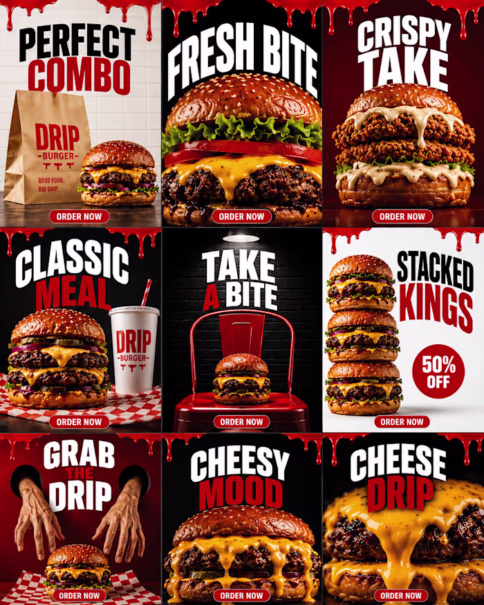 Social Media Post Design for a Burger Restuarant