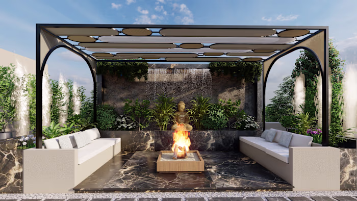 A serene rooftop retreat where