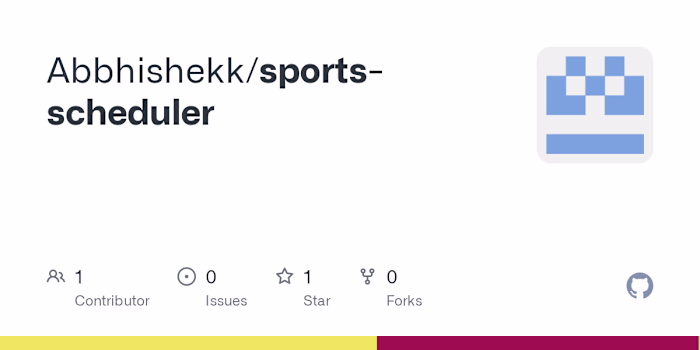 GitHub - Abbhishekk/sports-scheduler