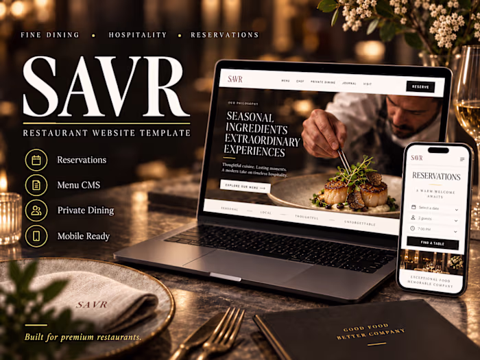 A premium restaurant website template