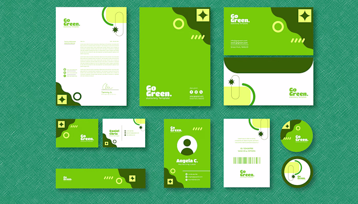 Go Green Brand Stationery Template