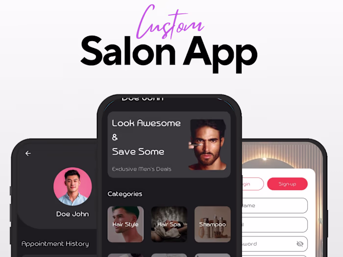 Salon booking application built with