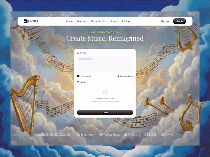 AI Music Composition Concept - Modern Renaissance Style