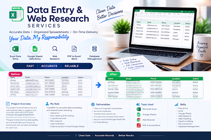 𝐃𝐚𝐭𝐚 𝐄𝐧𝐭𝐫𝐲 & 𝐖𝐞𝐛 𝐑𝐞𝐬𝐞𝐚𝐫𝐜𝐡
𝐏𝐫𝐨𝐣𝐞𝐜𝐭
