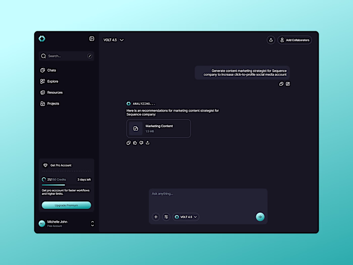 Volt - AI-Powered Browser Dashboard App