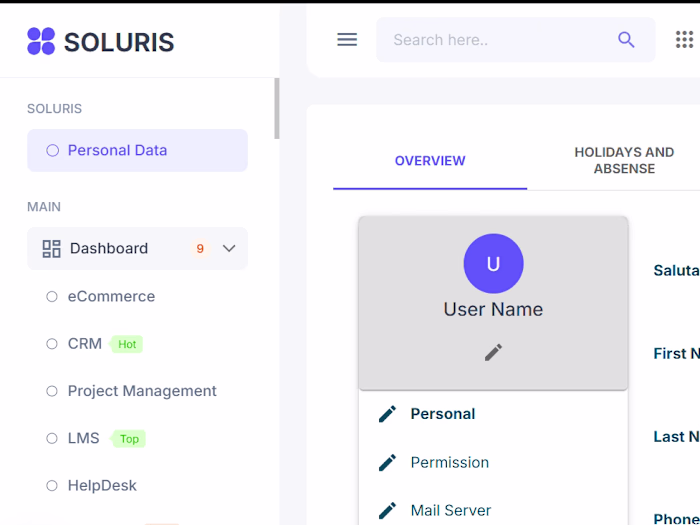 Soluris Dashboard