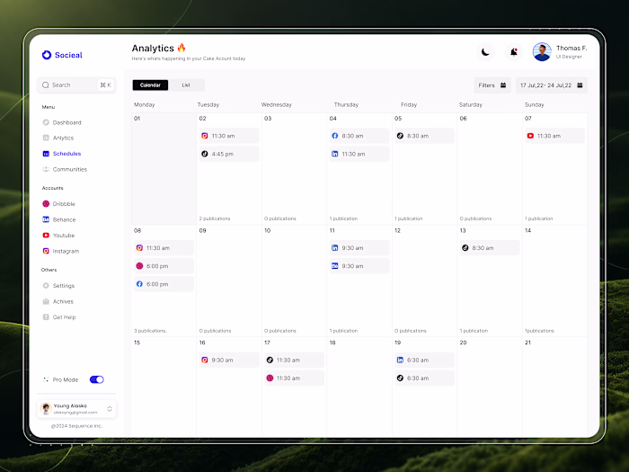 Social Media Content Scheduling Dashboard
