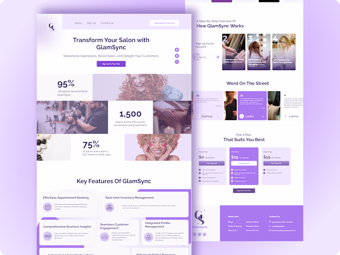 GlamSync: SaaS platform designed to digitize salon services