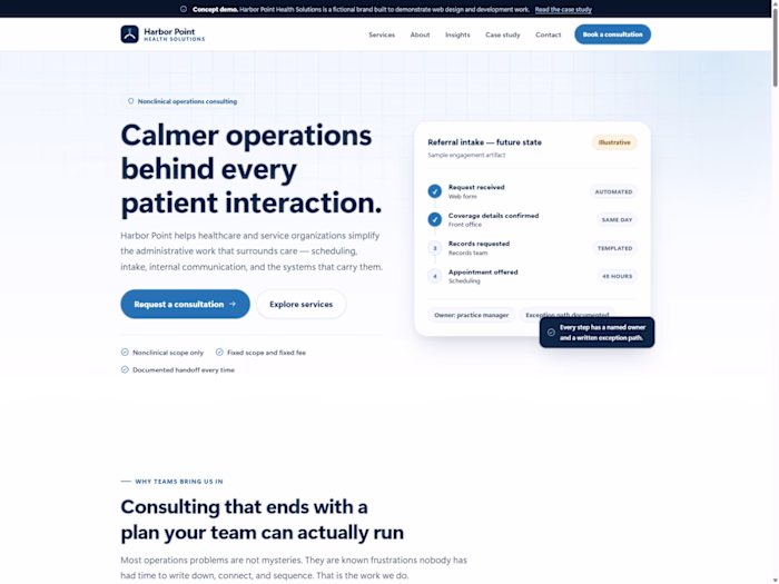 Harbor Point Health — Healthcare Consulting Website