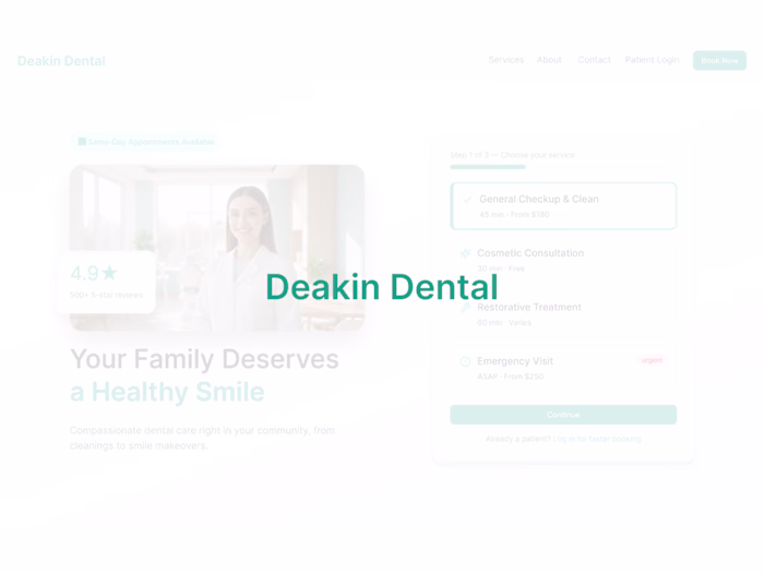 Deakin Dental — Patient Portal Design