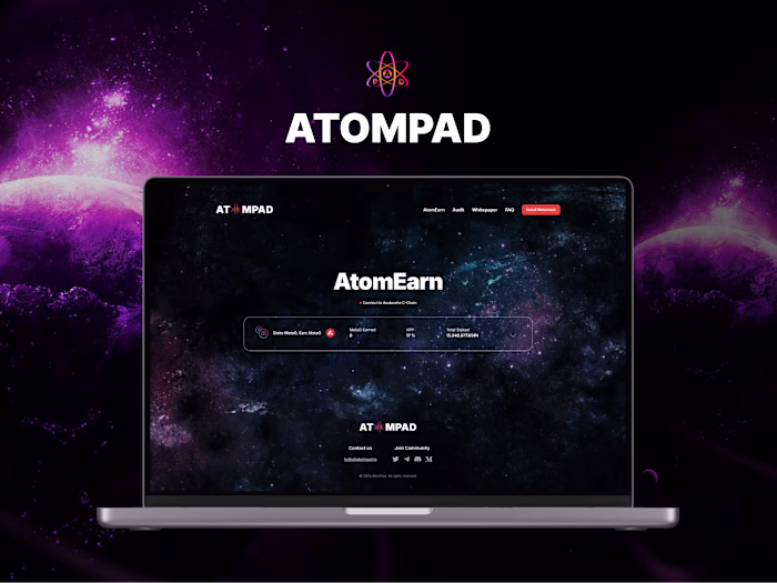 AtomPad – Multichain DeFi Platform Website UI/UX Design