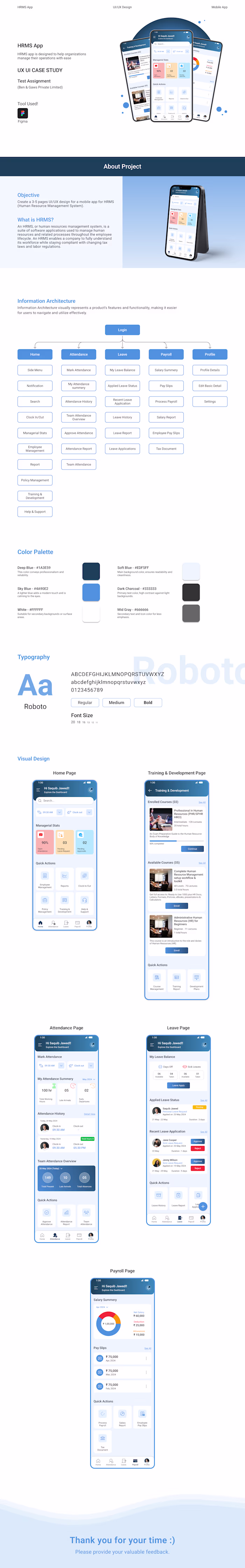 HRMS Mobile App – UI/UX Case Study