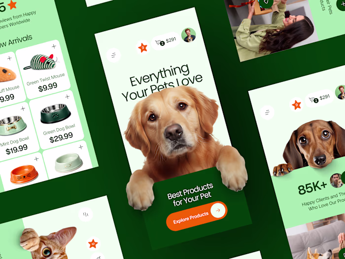 Pet Store Mobile App UI Design