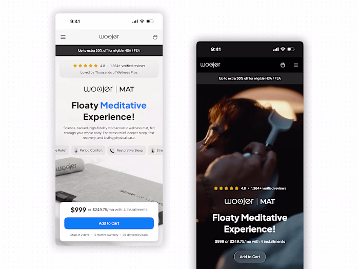 Woojer Mobile Product Page Redesign