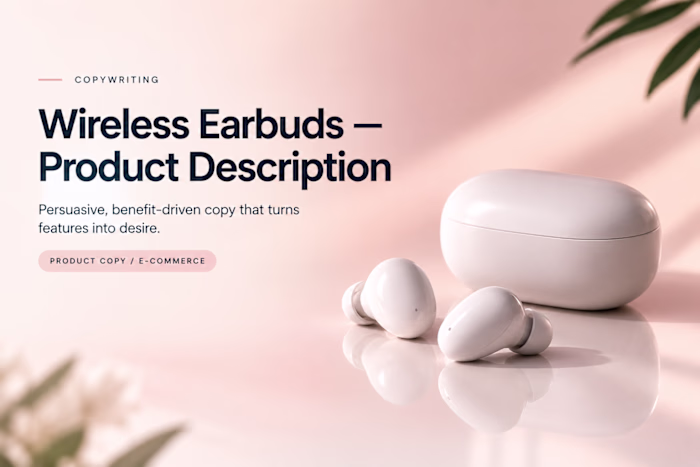 Wireless Earbuds Product Description