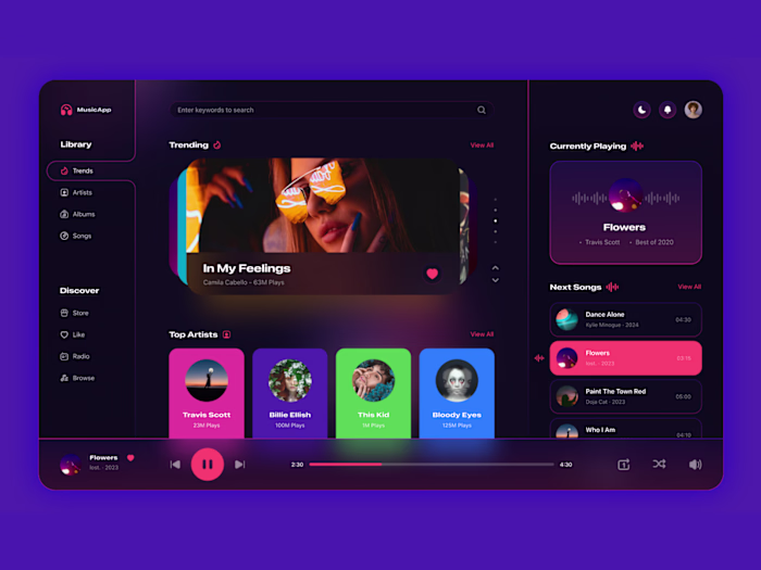 Music Player Design - Daily UI Design Challenge - Day 09