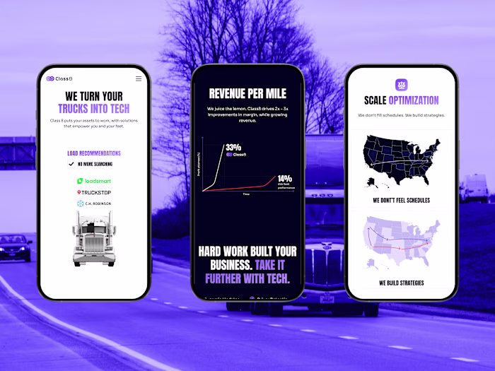 Website UI & Custom Illustrations for an AI Trucking Platform
