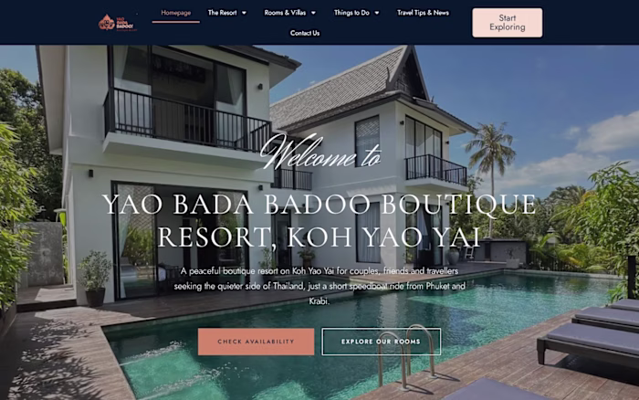Yao Bada Badoo — boutique resort website