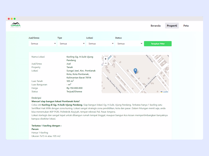 Leaflet Implementation on Property Website