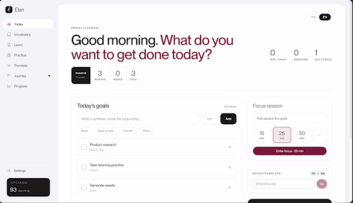 Élan Language Learning App Development