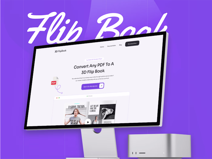 3D Flip Book - Plugin Landing Page Design