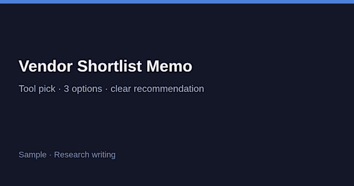 Vendor Shortlist — Competitor Monitoring Stack
