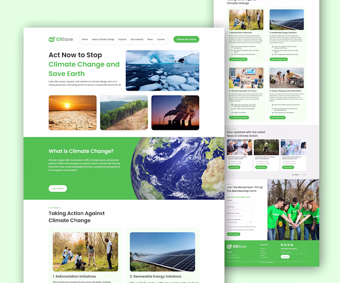 Climate Change Awareness Website Design by Figma