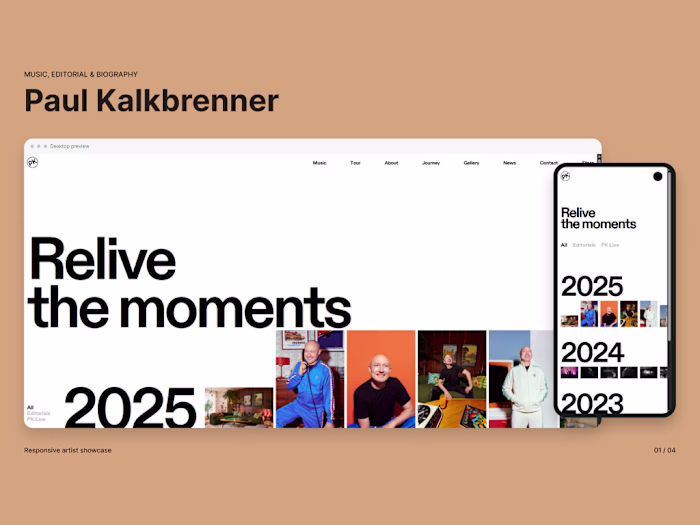 Paul Kalkbrenner — Artist Website Recreation Study