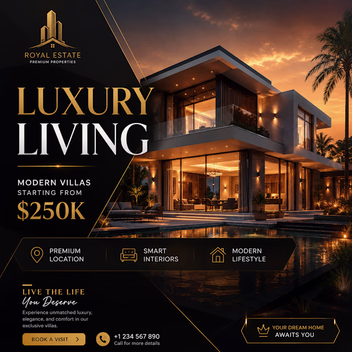 Luxury Real Estate Social Media Design Concept 🏙️
