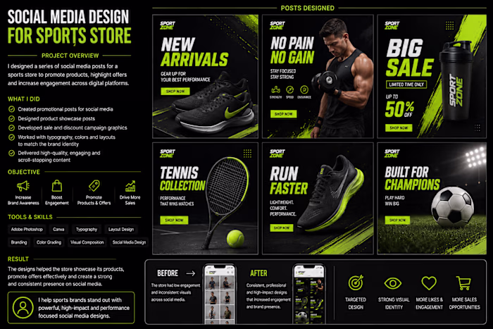 Created social media designs for