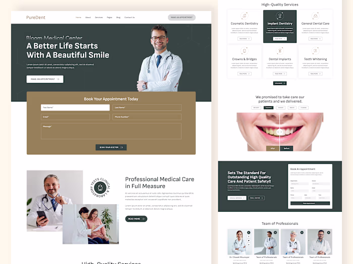 PureDent - Dental Care Website Design🧑‍⚕️