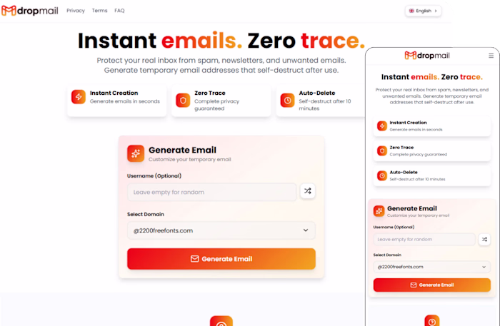 Dropmail | Temporary Email Service Web App