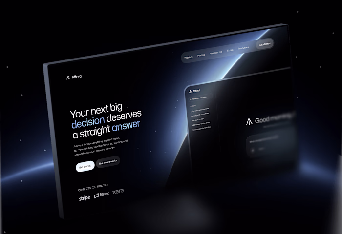 Afford — AI Finance website (UI/UX design & Web design)