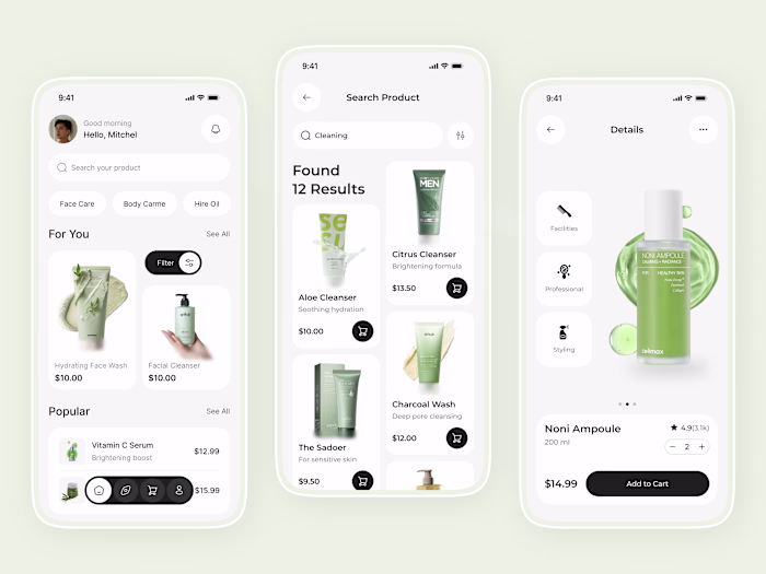 E commerce Mobile App - Modern Skin Care