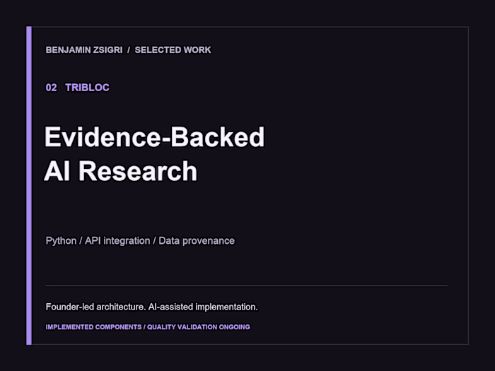 Tribloc | Evidence-Backed AI Research & Data Automation