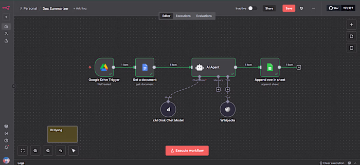This workflow automates the process of summarizing documents...
