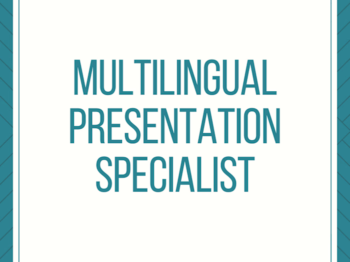 Multilingual Presentation Specialist