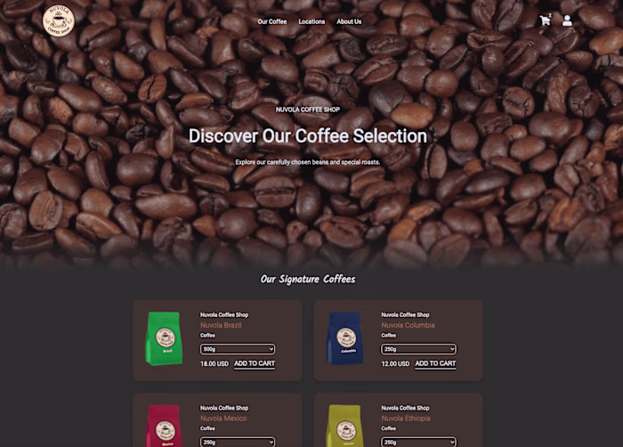 Nuvola Coffee Shop | E-Commerce App